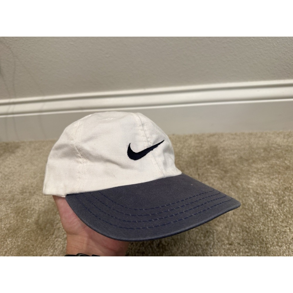 Vintage Nike Golf Hat White/Black 90s Made In USA 100% Cotton White Tag 7 1/8 - Picture 3 of 8